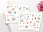 Preview: Sommer Watercolor Sticker Set